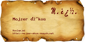 Mojzer Ákos névjegykártya